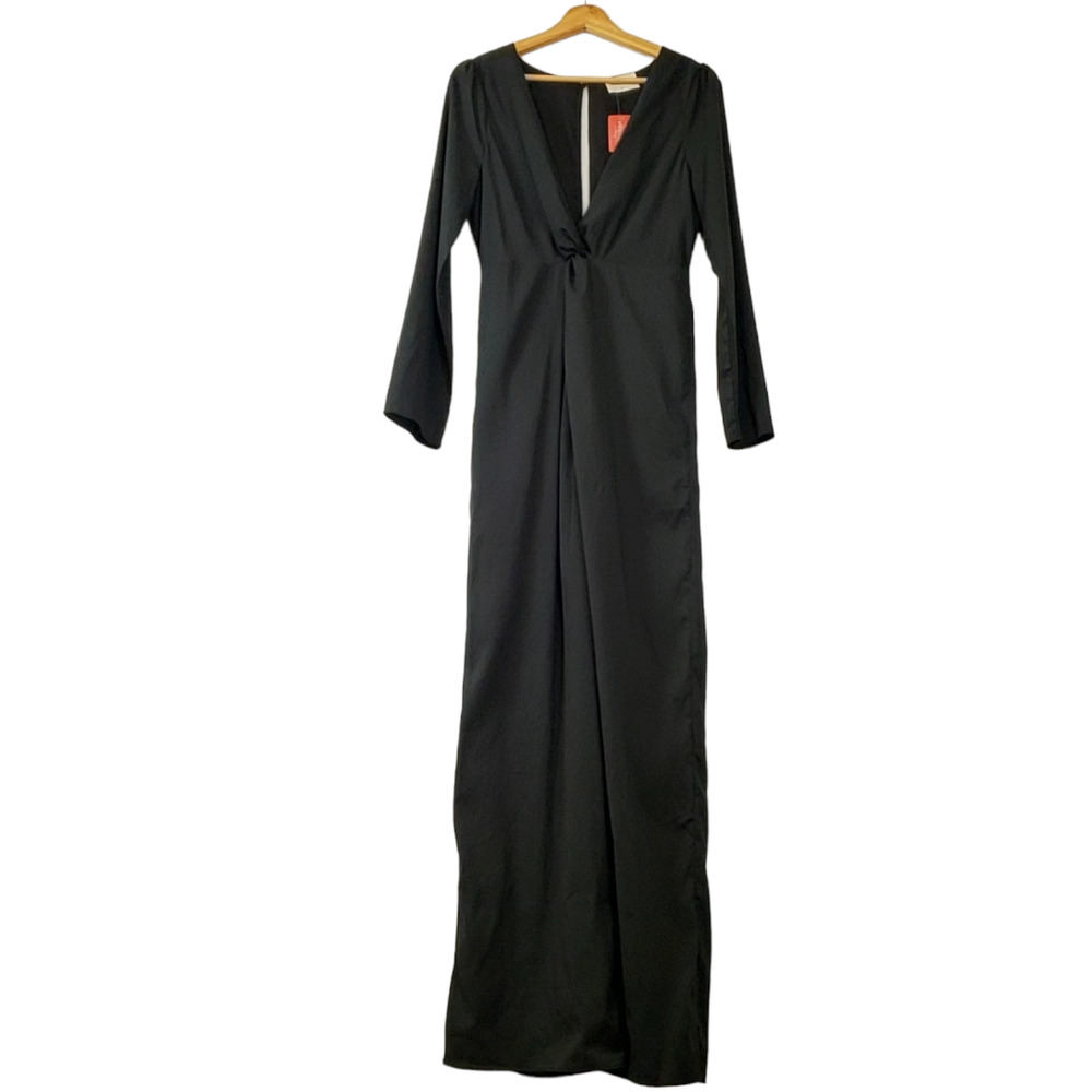 VESTIQUE Speak Easy Black Knotted V Neck Dressy Jumpsuit Women's Size Me… - Picture 14 of 15